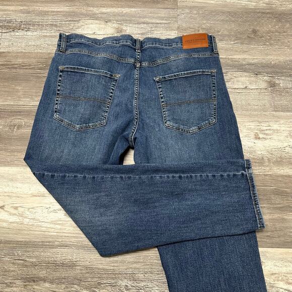 Lucky Brand 412 Dark Wash Faded Blue Men 38x30 Stretch Athletic Slim Denim Jeans - Picture 1 of 14